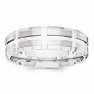 14k White Gold 6mm Fancy Wedding Band