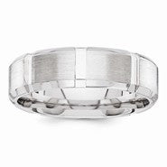 14k White Gold 6mm Fancy Wedding Band