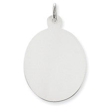 14k White Gold Plain .035 Gauge Oval Engravable Disc Charm hide-image