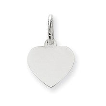 14k White Gold Plain .009 Gauge Engravable Heart Charm hide-image