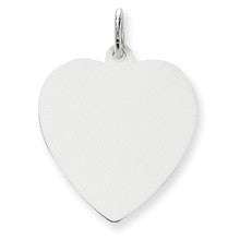 14k White Gold Plain .027 Gauge Engravable Heart Charm hide-image