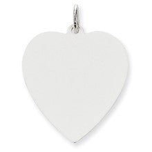 14k White Gold Plain .013 Gauge Engravable Heart Charm hide-image