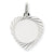 14k White Gold Etched Design .013 Gauge Engravable Heart Charm hide-image