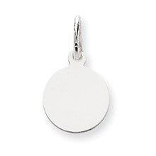 14k White Gold Plain .013 Gauge Round Engravable Disc Charm hide-image