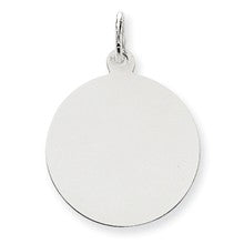 14k White Gold Plain .011 Gauge Round Engravable Disc Charm hide-image
