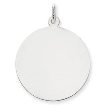 14k White Gold Plain .035 Gauge Round Engravable Disc Charm hide-image