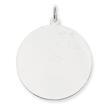 14k White Gold Plain .027 Gauge Round Engravable Disc Charm hide-image