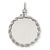 14k White Gold .013 Gauge Round Engravable Disc with Rope Charm hide-image