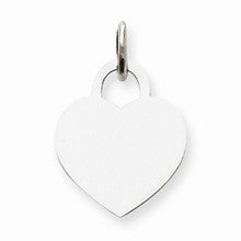 14k White Gold Small Engravable Heart Pendant Charm hide-image
