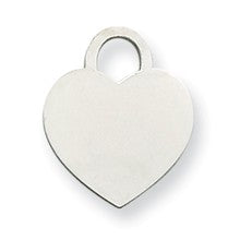 14k White Gold Large Engravable Heart Pendant Charm hide-image