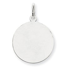 14k White Gold Round Disc Charm hide-image