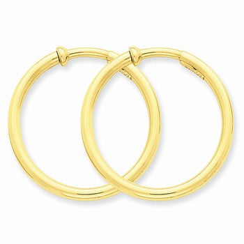 14k Yellow Gold Non-pierced Hoops Earrings