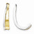 14k Yellow Gold Polished Rhodium J-Hoop Earring Jackets