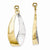 14k Yellow Gold Polished Rhodium Reversible Dangle Earring Jackets
