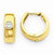 14k Yellow Gold Polished CZ Hinged Hoop Earrings