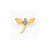 14k Yellow Gold Rhodium Dragonfly Earrings