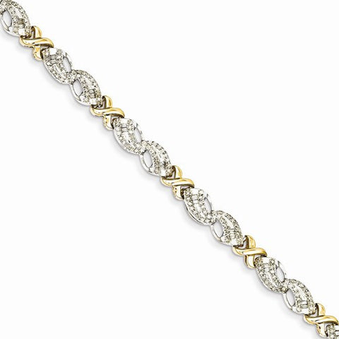 14K White & Yellow Gold Diamond X Bracelet