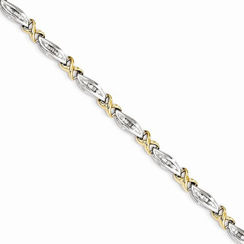 14K White and Yellow Gold Diamond Bracelet