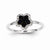 14k White Gold Diamond & Sapphire Flower Ring