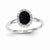 14k White Gold Diamond & Sapphire Oval Ring