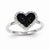 14k White Gold Diamond & Sapphire Heart Ring