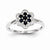 14k White Gold Diamond & Sapphire Flower Ring