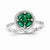 14k White Gold Diamond & Emerald Ring