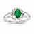 14k White Gold Diamond & Emerald Ring
