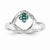 14k White Gold Diamond & Emerald Ring