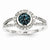 14k White Gold Blue and White Diamonds Round Ring