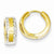 14k Yellow Gold Rhodium Hinged Hoop Earrings