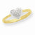 14k Yellow Gold & Rhodium Marquise Diamond Heart Ring