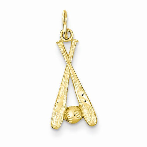 14k Gold Baseball Bats & Ball Pendant, Pendants for Necklace