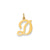 Die Struck Initial D Charm in 14k Yellow Gold
