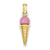14k Gold Satin Polished 3-Dimensional Ice Cream Cone Charm hide-image