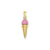 Satin Polished 3-Dimensional Ice Cream Cone Charm in 14k Gold