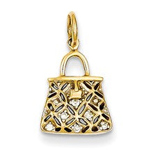 14k Gold Diamond Purse Charm hide-image