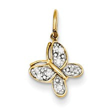 14k Gold Diamond Butterfly Charm hide-image