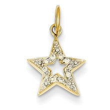 14k Gold Diamond Star Charm hide-image