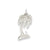 Polished Open-Backed Palm Tree Charm in 14k White Gold