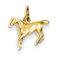 14k Gold Polished Horse Charm hide-image