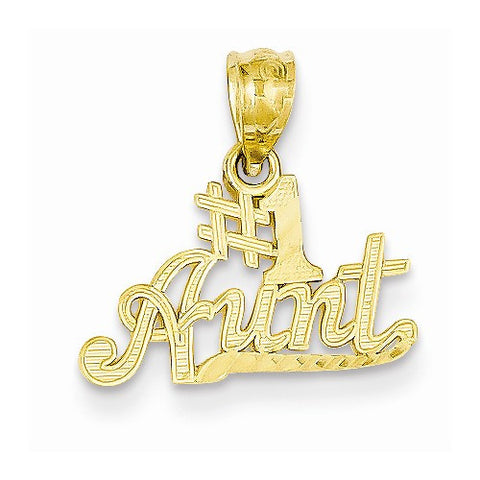 14k Gold #1 Aunt pendant, Adorable Pendants for Necklace