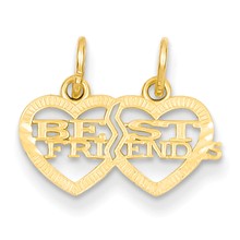 14k Gold Double Heart Best Friends Break-apart Charm hide-image
