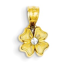 14k Gold & Rhodium Small Flower Charm hide-image