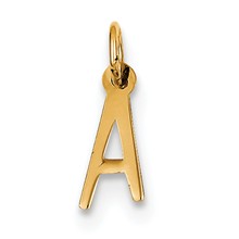 14k Gold Small Slanted Block Initial A Charm hide-image