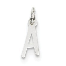 14k White Gold Small Slanted Block Initial A Charm hide-image