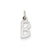 Small Slanted Block Initial B Charm in 14k White Gold
