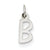 14k White Gold Small Slanted Block Initial B Charm hide-image