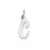 Small Slanted Block Initial C Charm in 14k White Gold