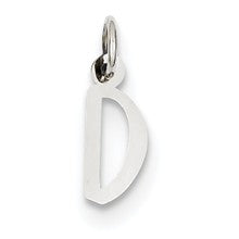 14k White Gold Small Slanted Block Initial D Charm hide-image